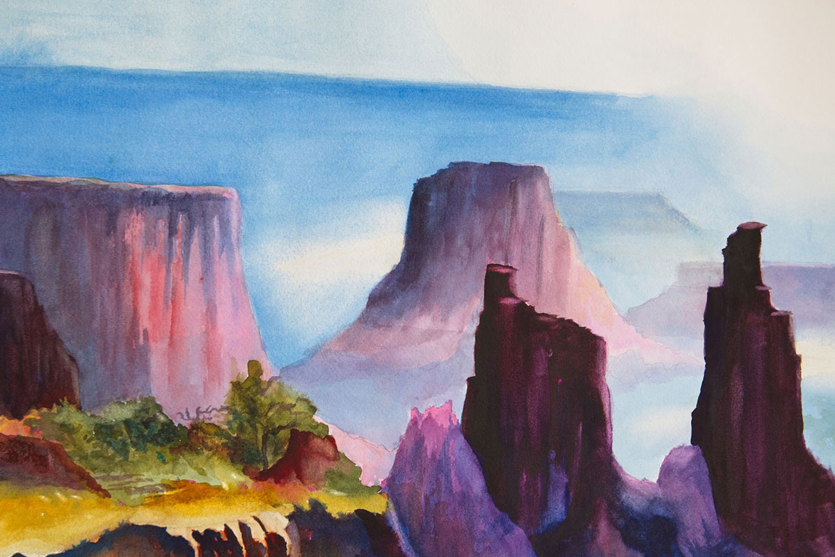 Watercolor painting of the Canyonlands by Sharon Hutchings