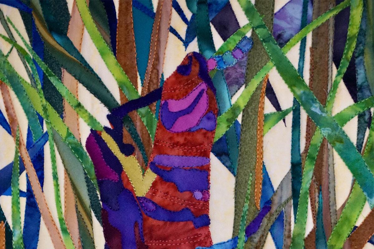 Fiber piece by Amanda P Araujo of colorful grass