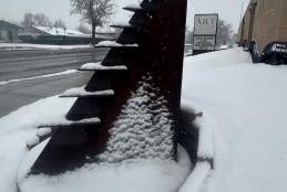 The Climb in its new home in front of The Art Center