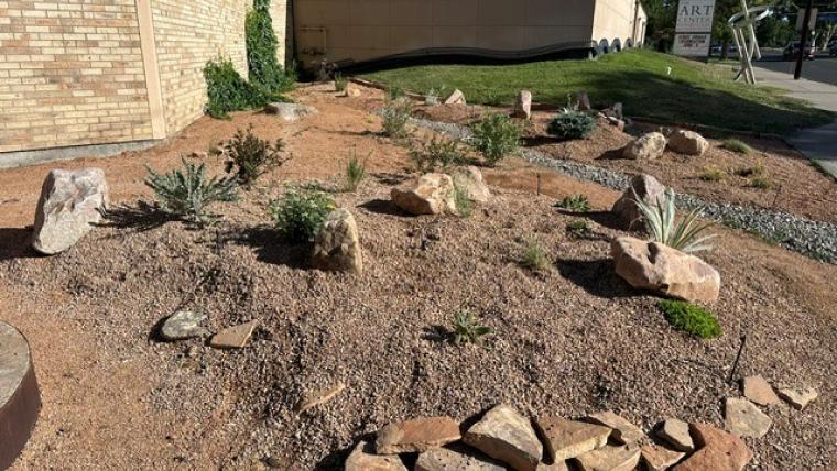 New landscaping along 7th Street